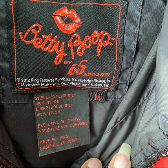 Betty Boop jacket Embroidered black and red Dreaming of Love SZ M NWOT - Picture 5 of 14
